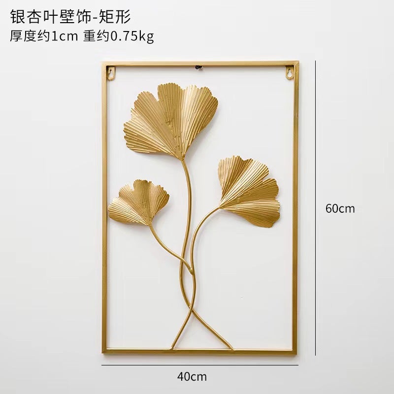 Modern Living Room Wall Decoration Iron Leaf Wall Hanging Sofa Tv Series Background Wall Entrance Room Wall Hanging - Image 1