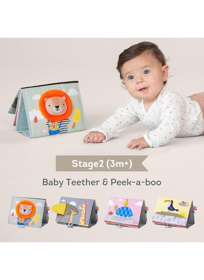 Taf Toys Taf Toys Savannah Infant Tummy-time Soft Crinkle Activity Book with Huge Baby Safe Mirror, 3D Activities, Textures and a Soft Baby Teether  - Image 2