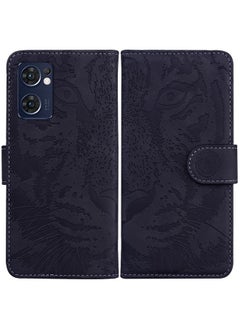 Case Cover For OPPO Reno7 5G Taiwan Version/Find X5 Lite Tiger Embossing Pattern Horizontal Flip Leather Phone Case Black
