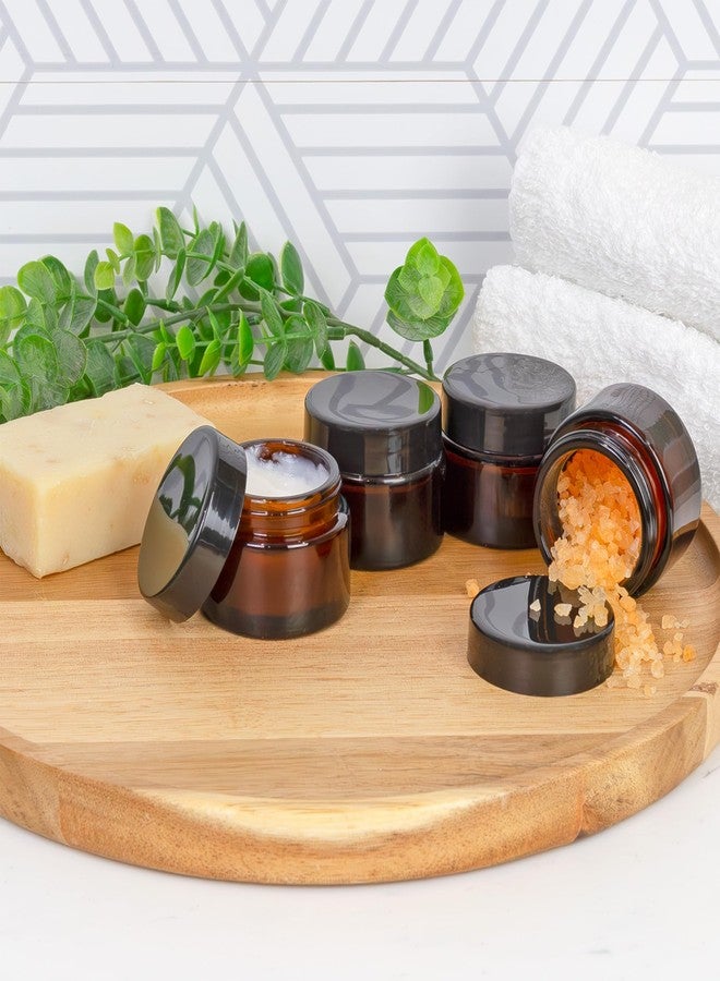 كورنوكوبيا براندز عبوات زجاجية كهرمانية من ماركة كورنوكوبيا، سعة 1 أونصة (عبوة من 12 عبوة)؛ عبوات ذات جوانب مستقيمة سعة 30 مل لمستحضرات التجميل، والكريمات، ومقشرات الجسم، والبلسم. - Image 2