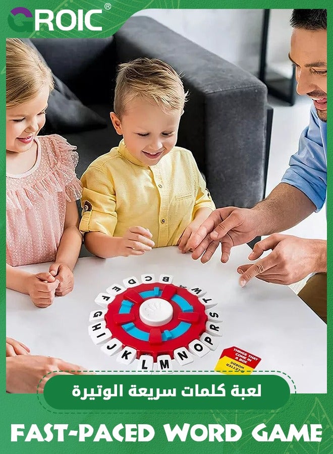 GROIC Word Game with Cards, Fast-Paced Family Board Game for Kids, Choose a Category & Race Against The Timer to be The Last Player, Learning Educational Toys Learning Game for All Ages - Red - Image 3