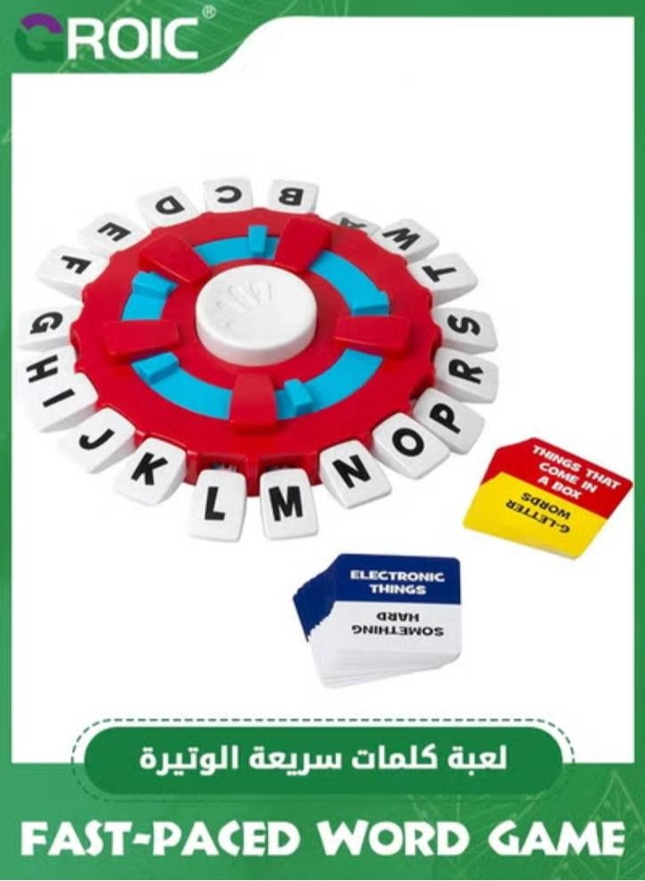 GROIC Word Game with Cards, Fast-Paced Family Board Game for Kids, Choose a Category & Race Against The Timer to be The Last Player, Learning Educational Toys Learning Game for All Ages - Red - Image 1