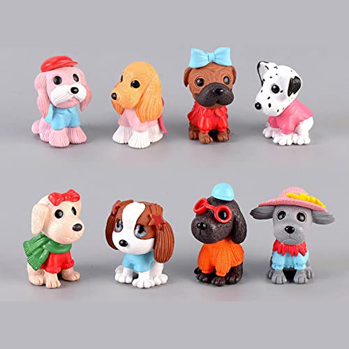 Morofme 8pcs Dog Cake Topper Puppy Cake Decorations Puppy Cupcake Topper Mini Doggie Figurines Toy Doggie Decor Pet Theme Cupcake for Kids Birthday Baby Shower Animal Theme Party Supplies - Image 1