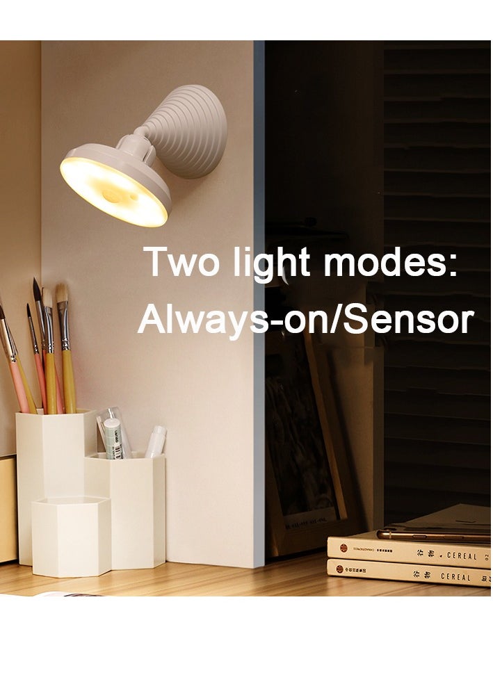 ماركة غير محددة - ضوء ليلي LED مع مستشعر حركة يدور 360 درجة، ضوء ليلي LED (ضوء أبيض) - Image 1
