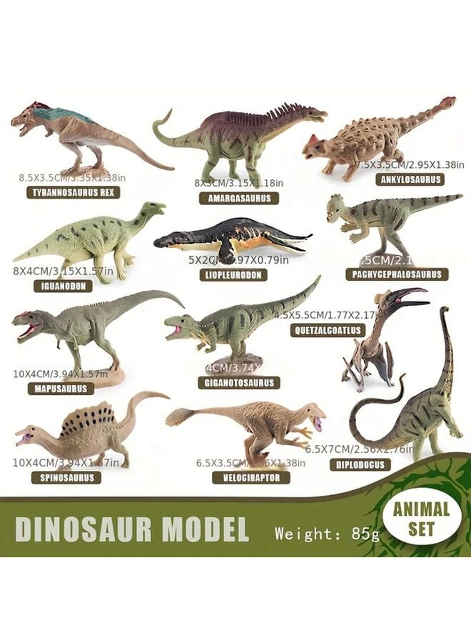 Fantarea 12pcs Dinosaur Model Set PVC Material Assorted Colors For Collectibles Toys - Image 1