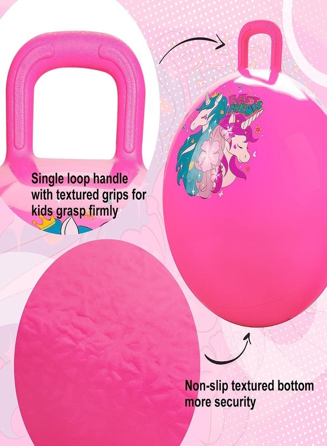 Glaceon Hopper Ball Bouncy Ball with Handle for Kids Hippity Hop Sit on Jumping Bouncing for with Pump Great Birthday (Pink) - Image 5