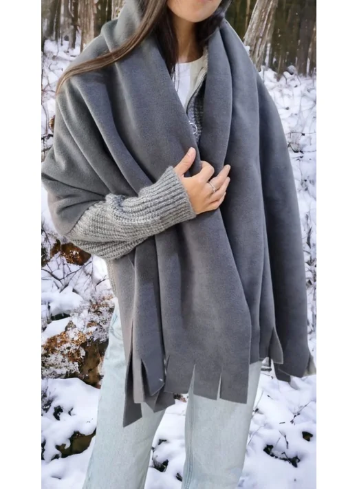 Tezzgelsin Women's Winter Tasseled Fleece Shawl