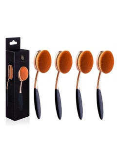 Yoseng Oval Foundation Brush Second Largest Toothbrush Makeup Brushes Fast Flawless Application Liquid Cream Powder Foundation (4 Pack)  - Image 1