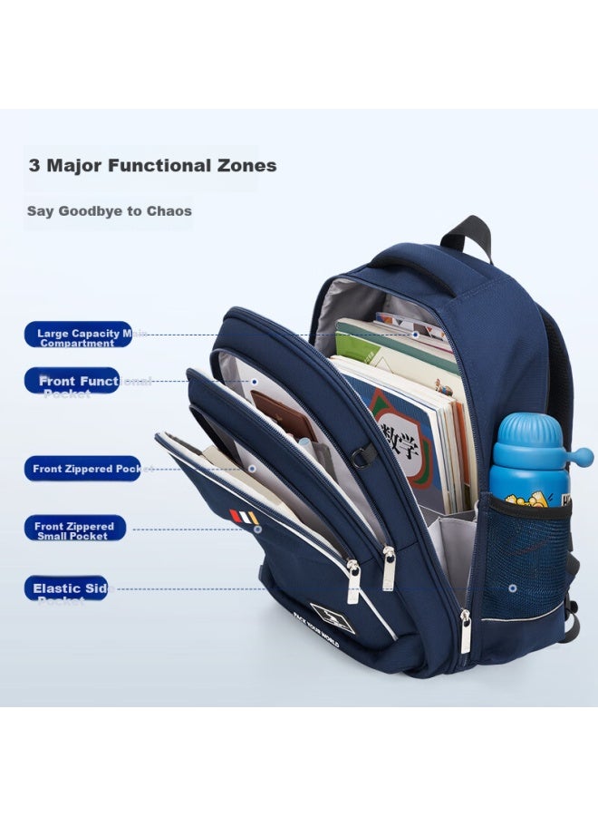 Oiwas Universe Series Children's Backpack Jd Self-operated 1-6 Grade Large Capacity Travel Backpack Load-reducing Spine Protection Gray Green - Image 4