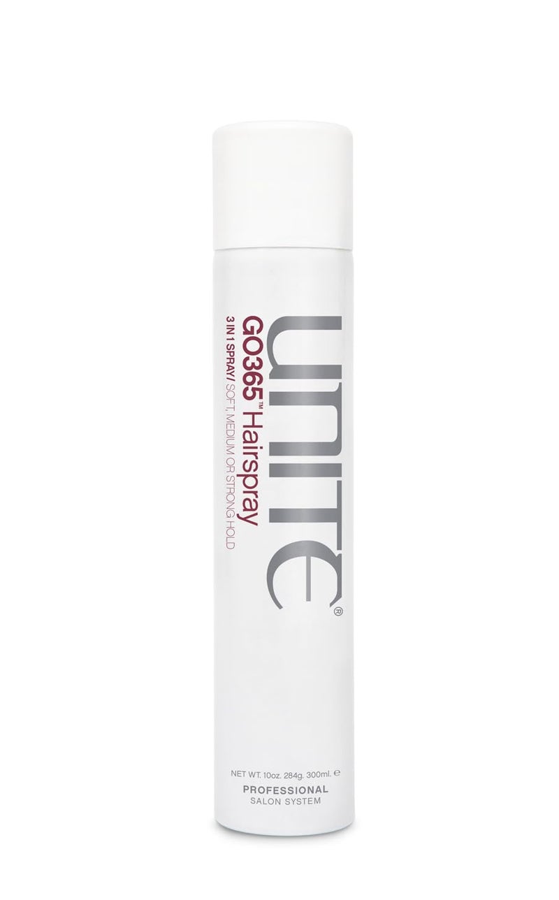 UNITE Hair - GO365 Hairspray â€“ Adjustable 3-in-1 Professional Styling Hairspray â€“ Flexible, Non-Flaking Hold for Soft, Medium, or Strong Control â€“ Humidity-Resistant, Safe for Extensions, 10 oz - Image 1