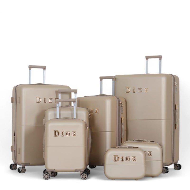 DIMA Bridal Dabash Bag Set - 7 pieces, including 5 trolley bags and 2 makeup bags - with double covers - and an expansion zipper - Dima brand - Image 1