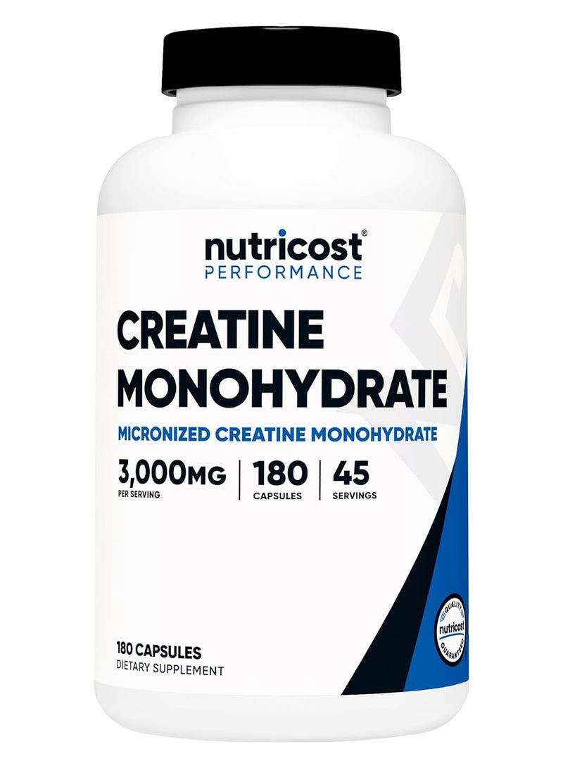Nutricost كرياتين مونوهيدرات 3000 مجم 180 كبسولة - Image 1