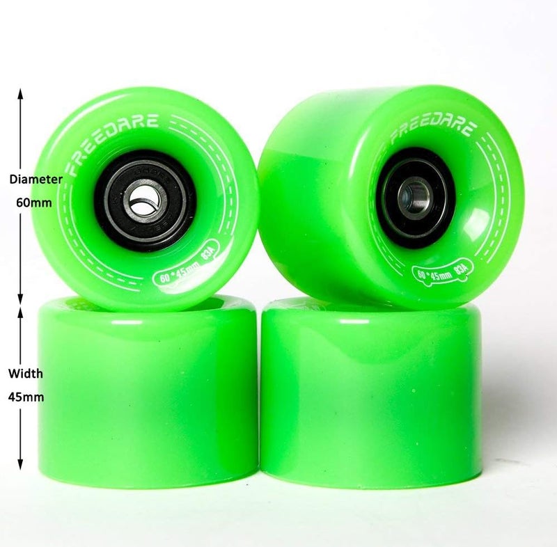 FREEDARE Skateboard Wheels 60mm 83a with Bearings and Spacers(Pack of 4) - Image 5