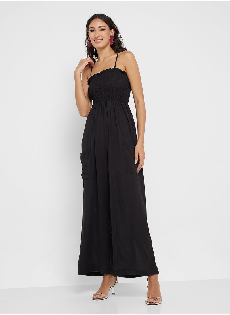 Ginger Cami Shirred Jumpsuit With Pockets  - Image 4