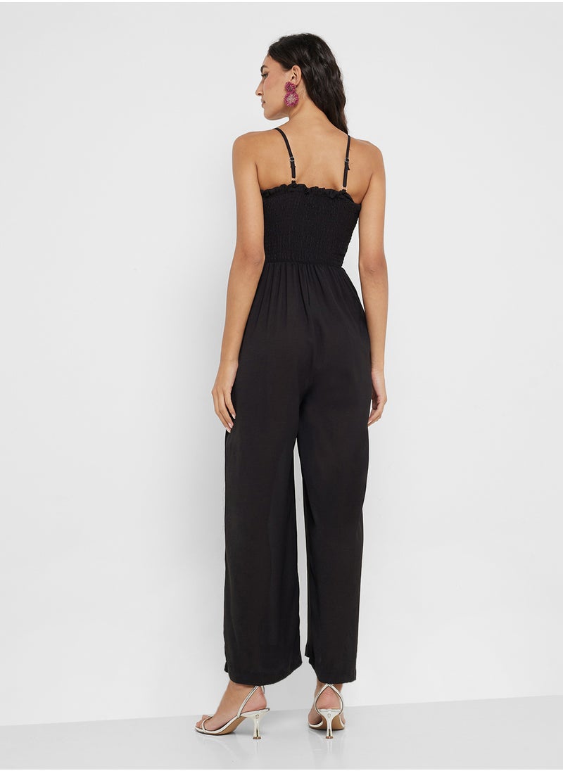Ginger Cami Shirred Jumpsuit With Pockets  - Image 2