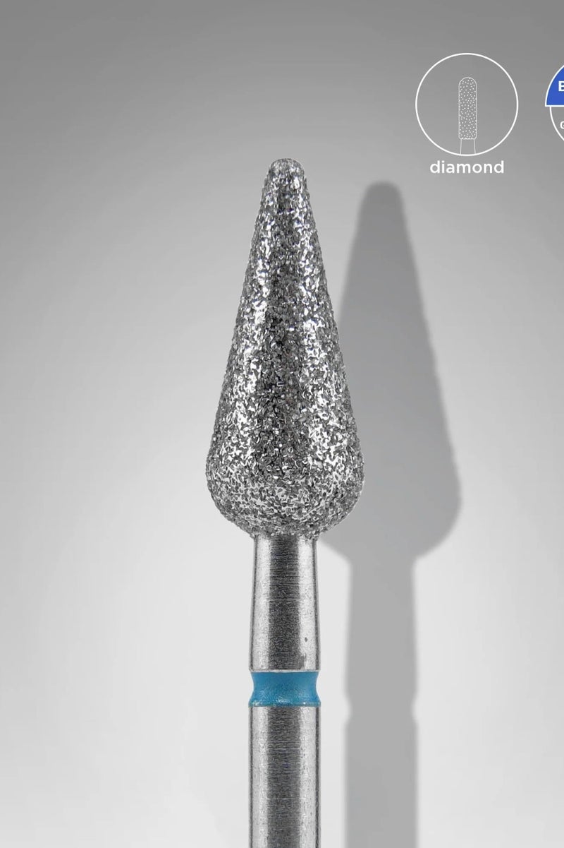 STALEKS PRO Diamond nail drill bit pointed pear blue EXPERT head diameter 5 mm / working part 12 mm - Image 1
