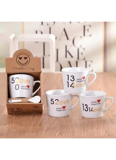 Generic Creative Ceramic Cup Opening Activities Gift Cartoon Coffee Cup Practical Cup Printed Logo Mug Small Gifts-Color:5201314-Capacity:101-200ml  - Image 1