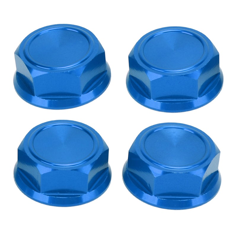 4pcs Hex Wheel Nut Professional Aluminium Alloy Dust Lock Nuts Adapter for RC Accessories Blue - Image 1