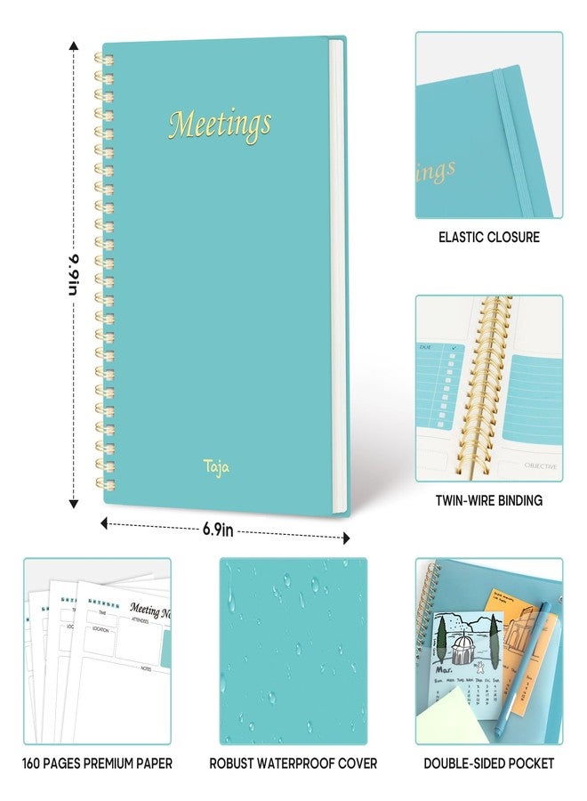 Taja Meeting Notebook for Work Organization - Work Planner Notebook with Action Items, Agenda Planner for Note Taking, 160 Pages (6.9" X 9.9") Project Organizer for Men & Women - Lavender - Image 4
