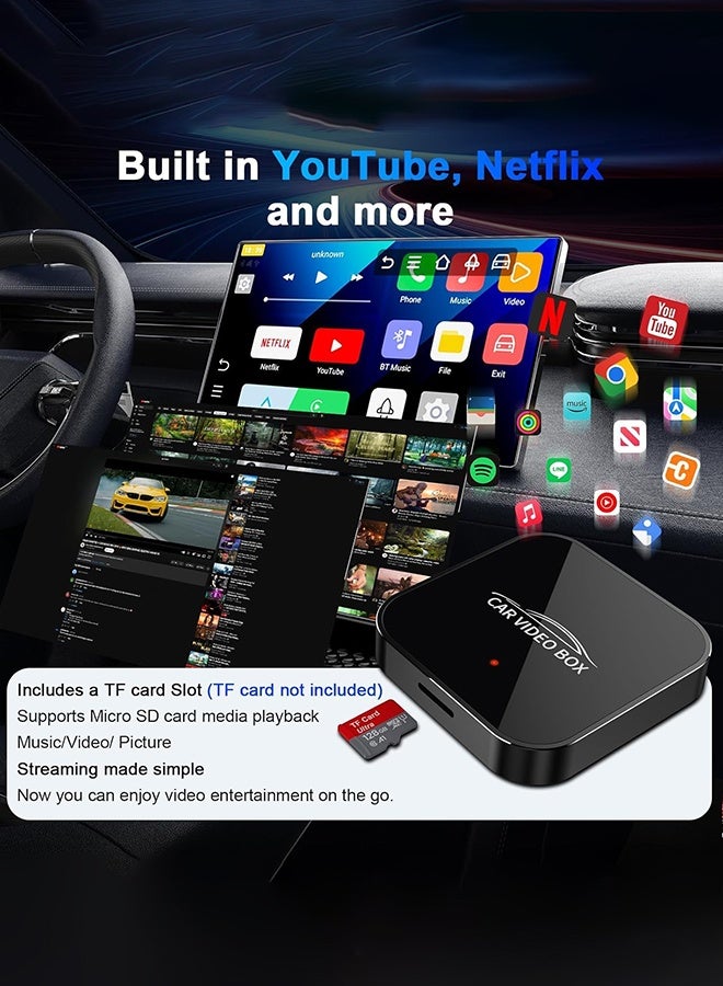 Digisand Wireless Carplay Adapter with YouTube, 2025 Carplay Wireless Adapter & Android Auto Wireless Dongle Easy to Setup,5GHz WiFi,Video Box Convert Wried to Wireless Car Play Stream to Your Car - Image 2