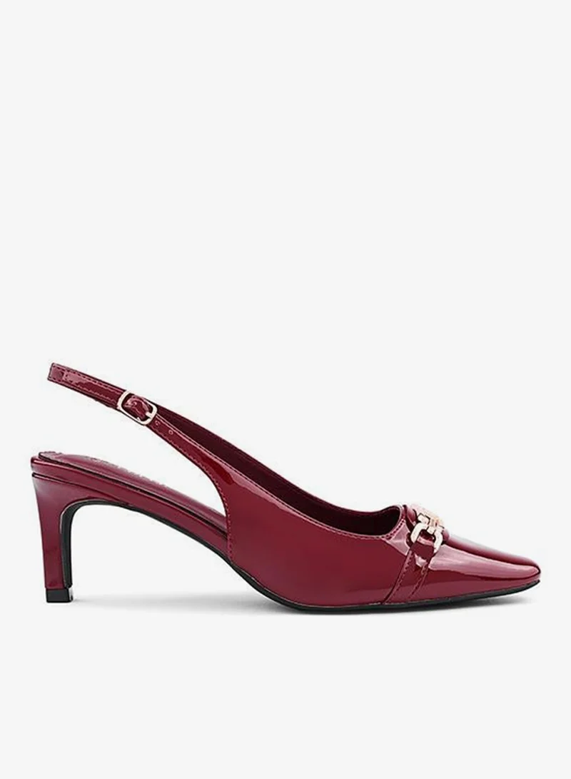 كابلي كعب نسائي مدبب بحزام خلفي