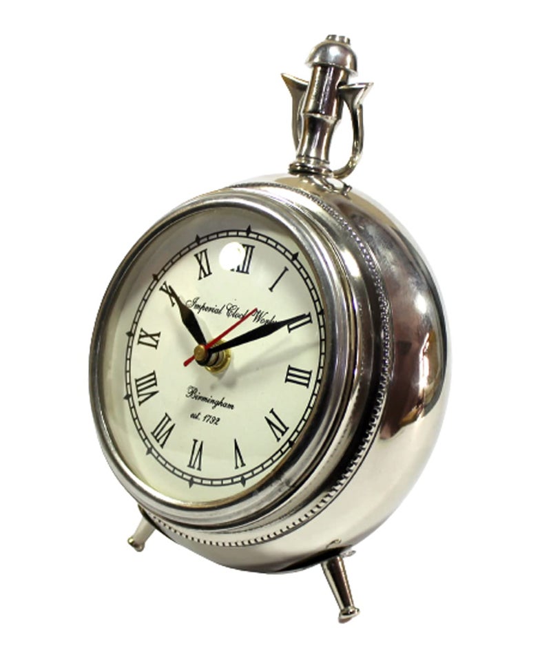 eSplanade - 6" Metal Vintage Clock | Classic Retro Clock, European Style Vintage Table Clock Desk Clock | Clocks for Home | Time Piece | No Alarm feature. - Image 1
