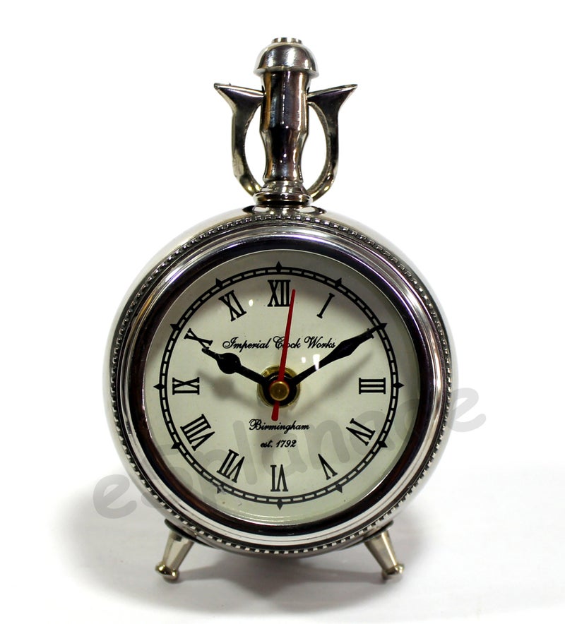 eSplanade - 6" Metal Vintage Clock | Classic Retro Clock, European Style Vintage Table Clock Desk Clock | Clocks for Home | Time Piece | No Alarm feature. - Image 2