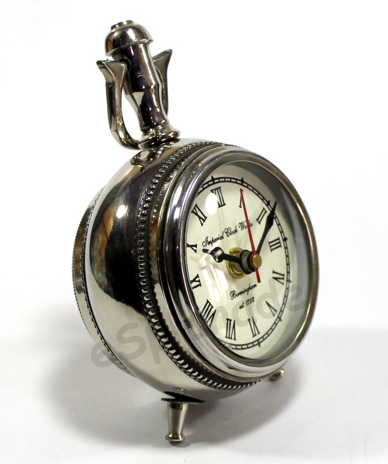 eSplanade - 6" Metal Vintage Clock | Classic Retro Clock, European Style Vintage Table Clock Desk Clock | Clocks for Home | Time Piece | No Alarm feature. - Image 3