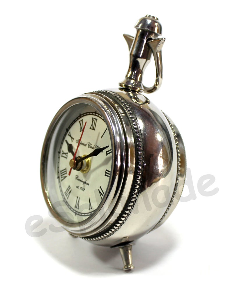 eSplanade - 6" Metal Vintage Clock | Classic Retro Clock, European Style Vintage Table Clock Desk Clock | Clocks for Home | Time Piece | No Alarm feature. - Image 4