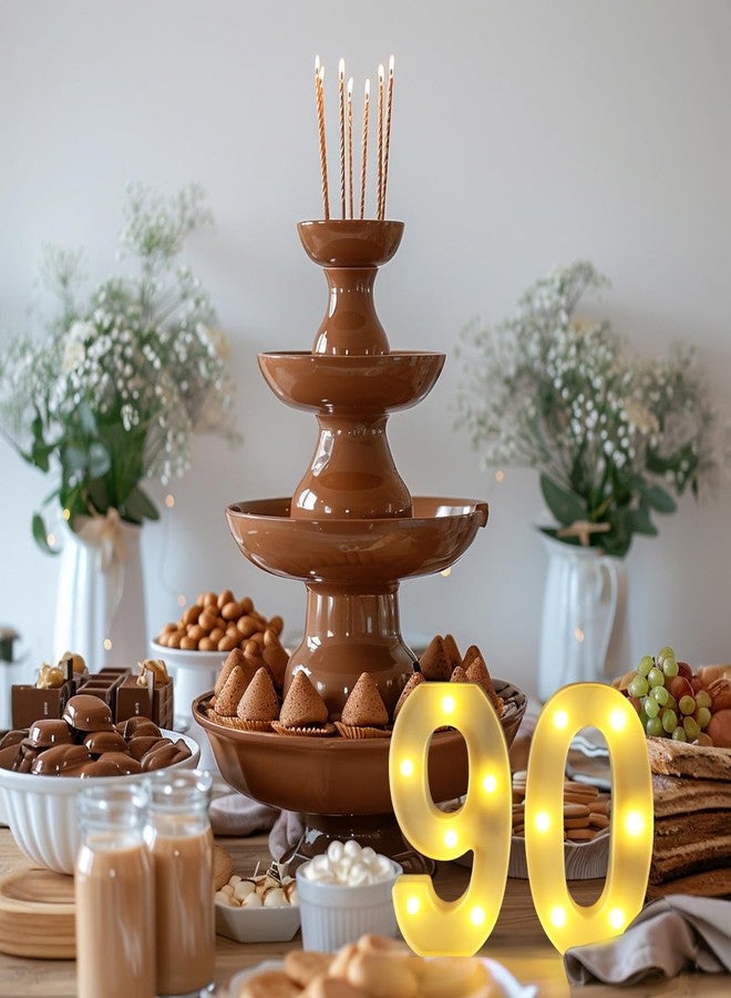 Funsky 90th Birthday Decorations for Women Men,Happy 90 Birthday Decorations for Centerpieces Table,90 Light Up Numbers Sign Led for Party Backdrop Wall Decor for Wedding Anniversary Home - Image 4