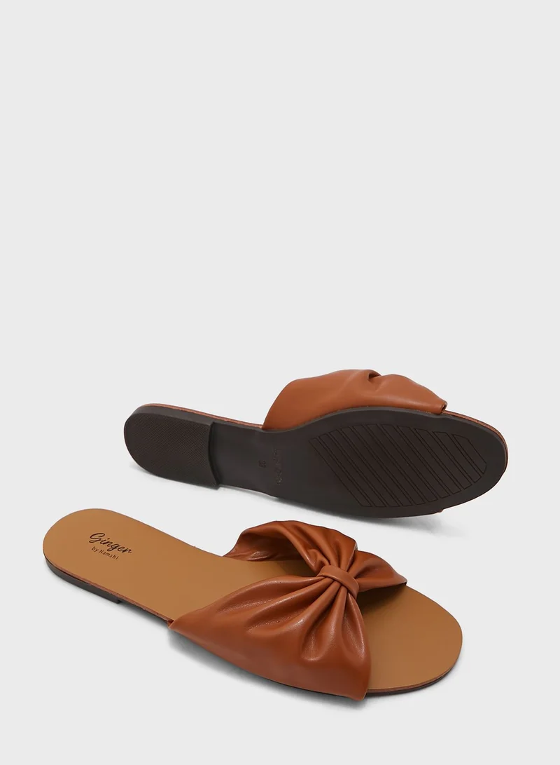 Ginger Bow Flat Sandal