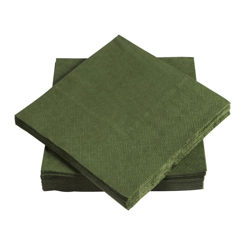 BEFORYOU 100 Pack Cocktail Napkin 2-Ply Dessert Napkins Folded 5 x 5 Inches Disposable Napkins for Dinner Wedding Birthday Party Bridal Anniversary Reception Event (100, Green) - Image 5