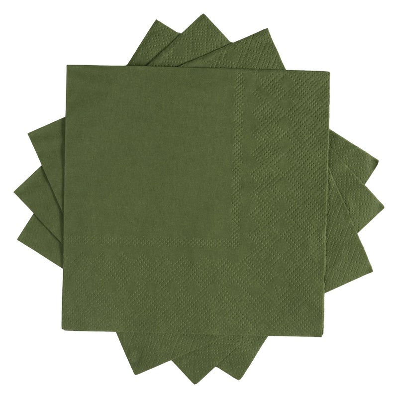 BEFORYOU 100 Pack Cocktail Napkin 2-Ply Dessert Napkins Folded 5 x 5 Inches Disposable Napkins for Dinner Wedding Birthday Party Bridal Anniversary Reception Event (100, Green) - Image 4