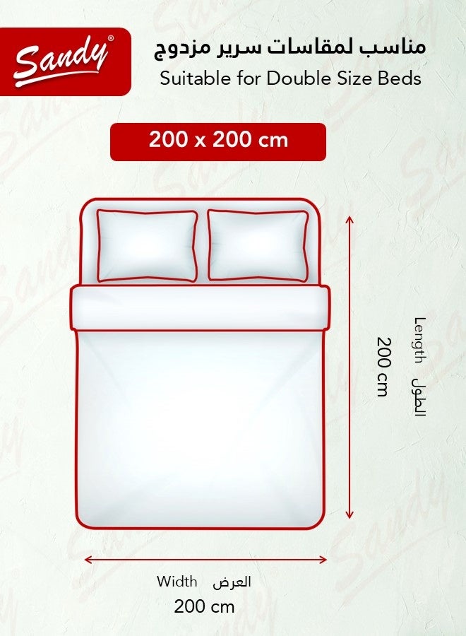 ساندي طقم مفرش فندقي قطن 100% نفرين، 5 قطع، يناسب سرير مزدوج 200×200 سم، ناعم وبارد ومريح، 100% قطن مصري 250 غرزة، لحاف بحشوة ثابتة كينج 240×260 سم، نحاسي - Image 2