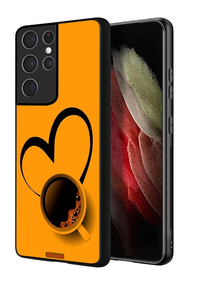 Tolwak Samsung Galaxy S21 Ultra 5G Protective Case Cover Coffee Cup Art - Image 1