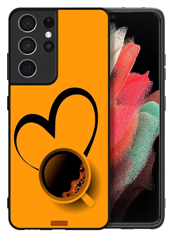 Tolwak Samsung Galaxy S21 Ultra 5G Protective Case Cover Coffee Cup Art - Image 2