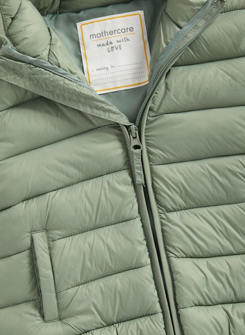 mothercare Khaki Pack-Away Quilted Jacket - Image 3