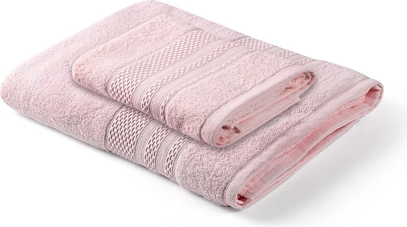 بلونيتي Natural Cotton 2-Piece Bath Towel Soft Rare 90 x 150 + 50 x 90 Powder