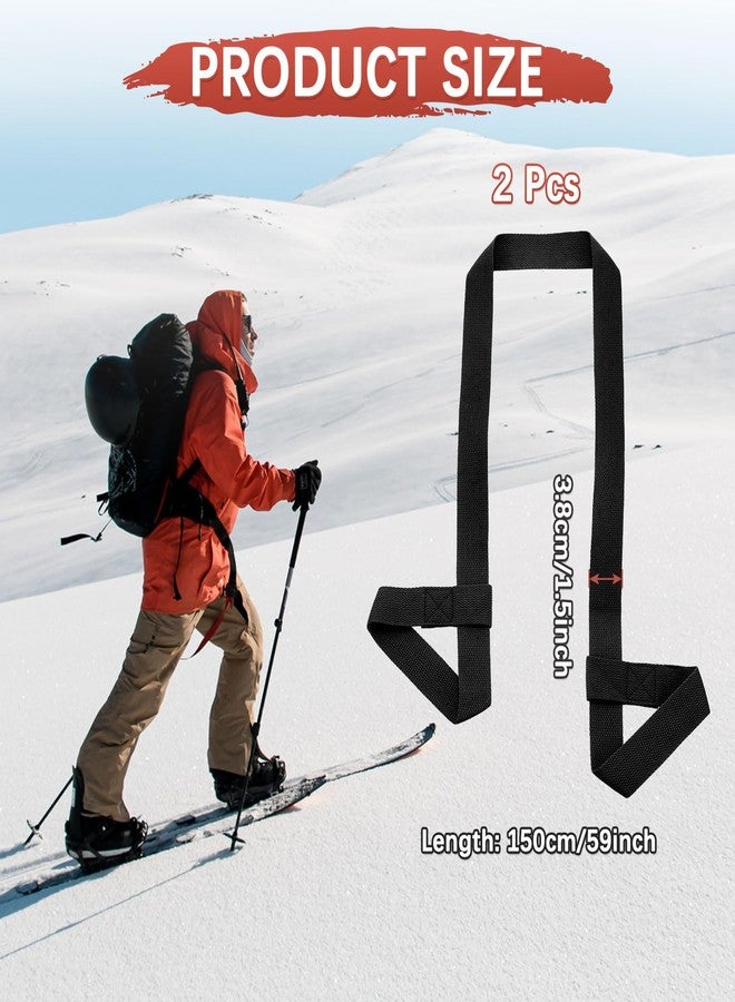 TIXIPEM Roller Skate Leash [2Pcs] - Adjustable Ski Boots Carrier Strap Use for Ski & Snowboard Boots & Yoga Mats - [Black] Reusable Shoulder Sling Leash - Image 3