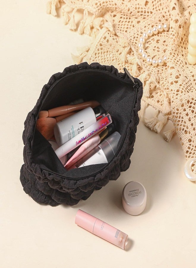 Purbert Makeup Bag, Bubble Cloud Travel Cosmetic Bag Organizer, Large Capacity Toiletry Make Up Bags with Zipper for Women and Girls, Black - Image 5