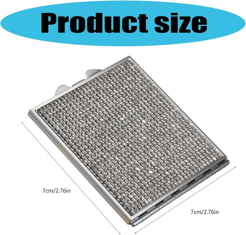 Sparkling Pocket Mirrour Compact Vanity Travel Makeup Double Sided Cosmetic Compact Double Sided Cosmetic - Image 5