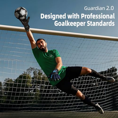 WVVOU Soccer Goalie Gloves for Adults and Youth High Performance Goalkeeper Gloves with 5 Detachable Finger Saves Soccer Gloves with 4mm Sticky Latex Palm - Image 3