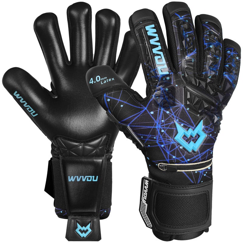 WVVOU Soccer Goalie Gloves for Adults and Youth High Performance Goalkeeper Gloves with 5 Detachable Finger Saves Soccer Gloves with 4mm Sticky Latex Palm - Image 2