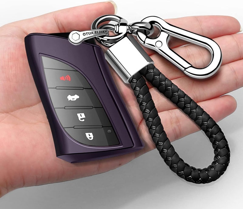 Autophone Compatible with Lexus Key fob Cover with Keychain Soft TPU 360 Degree Protection Key Case for 2018-2025 UX200 LS500 LS500H LC500 LC500h ES300h ES350 Smart Key(Black)
