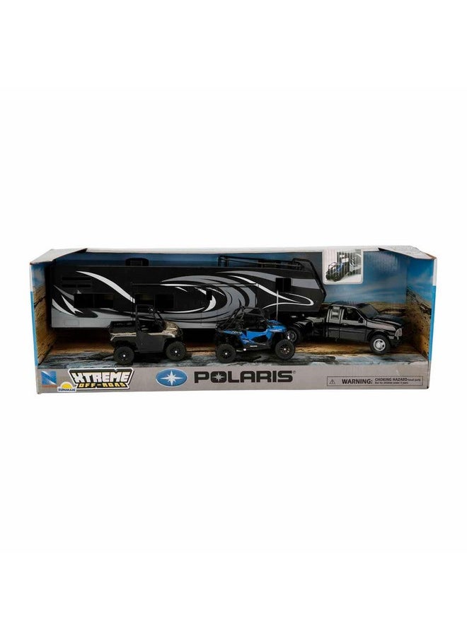 NewRay NewRay Replica Dodge Ram Dually Truck w/Toy Hauler & Polaris UTV Set  - Image 1