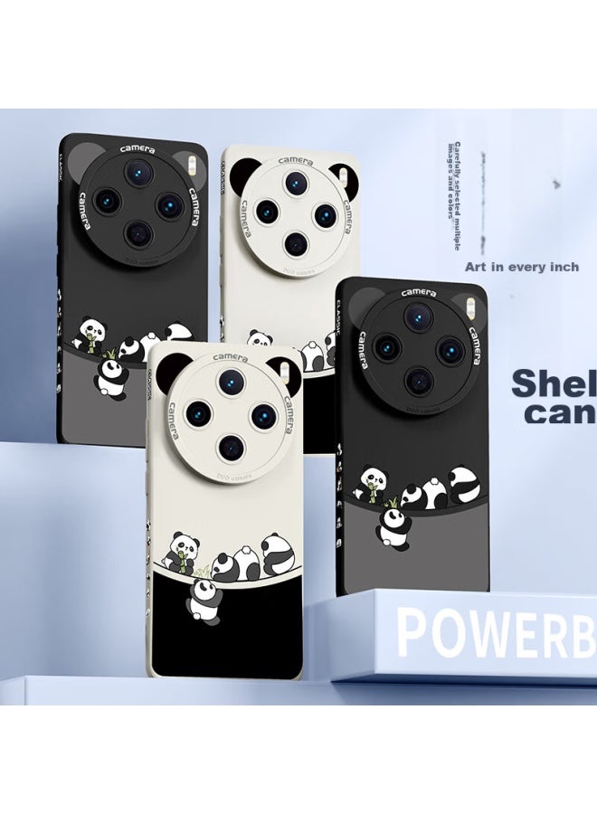Xp Compatible Vivox300pro Phone Case, Full Lens Protection, Vivox300pro Soft Shell, Heat Dissipation Silicone Cartoon Design, Ultra-thin Shockproof Premium Feel - Antique White Four Pieces Panda - Image 4