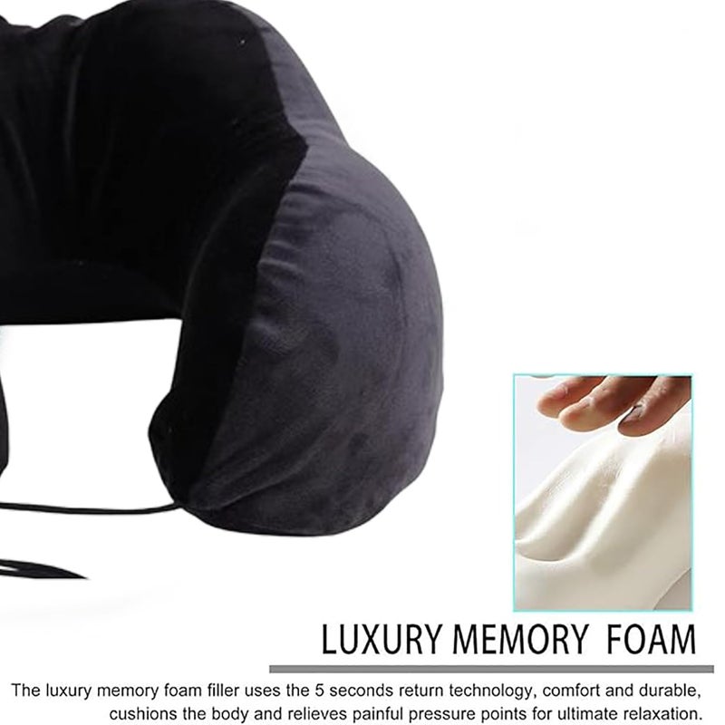 Ashtron Ashtron Premium Neck Pillow with Eye Mask for Travel Comfort Car Neck Rest Car Pillow Flight and Train Accessory Pillow for Neck Pain Relief Neck Pillow for Sleeping - Image 3