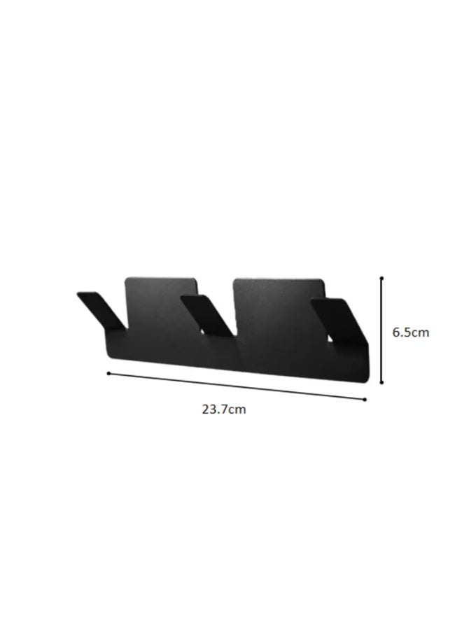 Smart Storage Aluminum Wall Mounted Holder Hanger with Multi Hooks – Bathroom & Kitchen Organizer Black. - Image 5