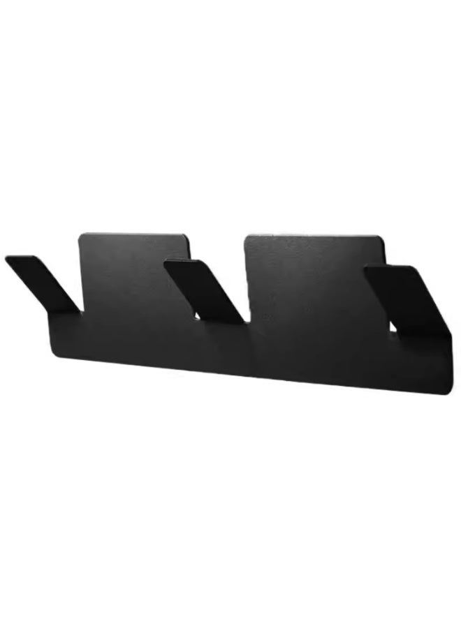 Smart Storage Aluminum Wall Mounted Holder Hanger with Multi Hooks – Bathroom & Kitchen Organizer Black. - Image 3