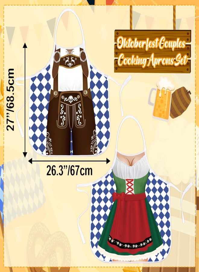 Freesdai Oktoberfest Decorations Aprons: German Party Funny Apron for Couples Women Men Ladies, Green - Image 4